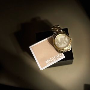 Michael Kors Runway female Watch gold tone with crystal face